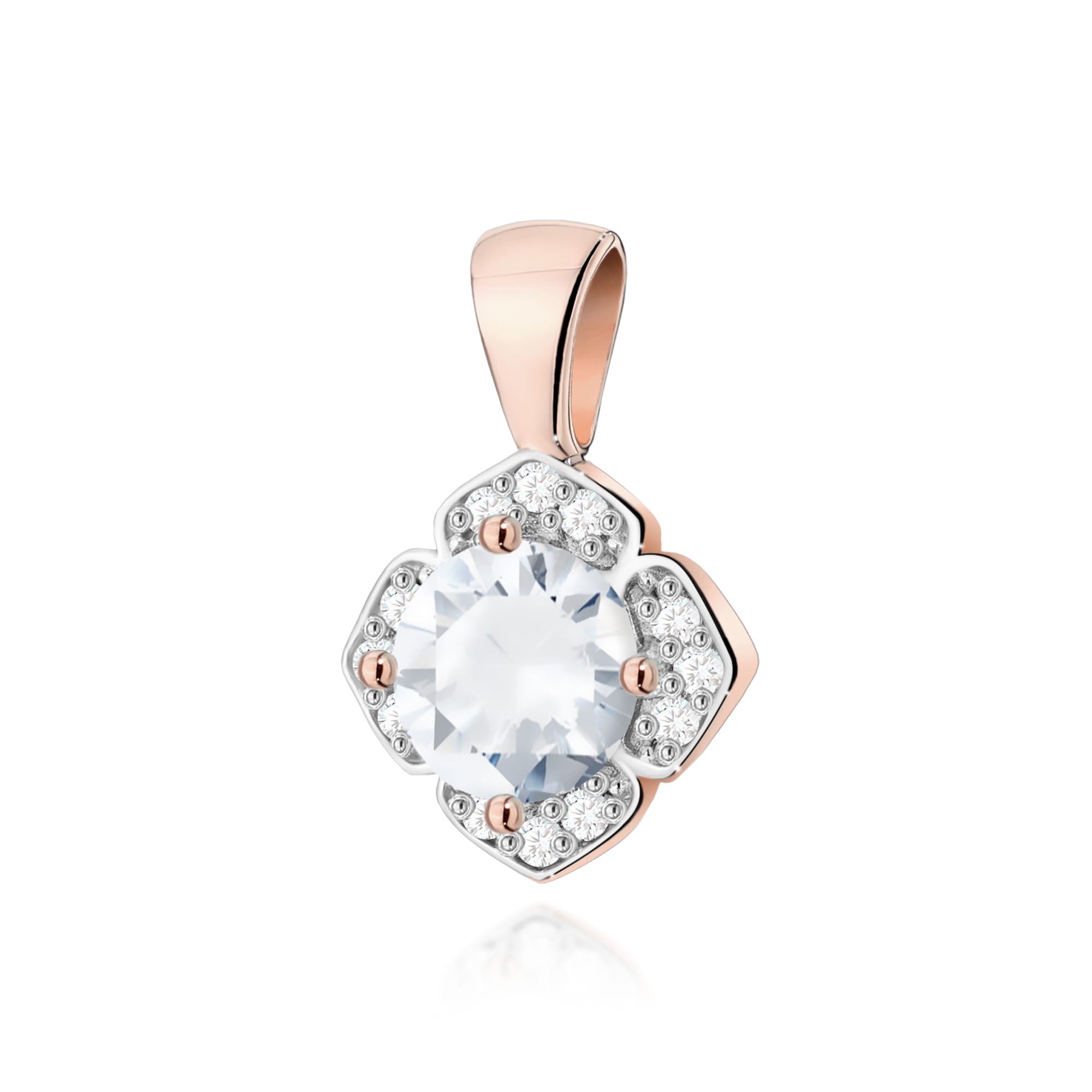 Zawieszka Z0571 Biały Szafir 0,60ct różowe złoto 1 Zawieszka Z0571 Biały Szafir 0