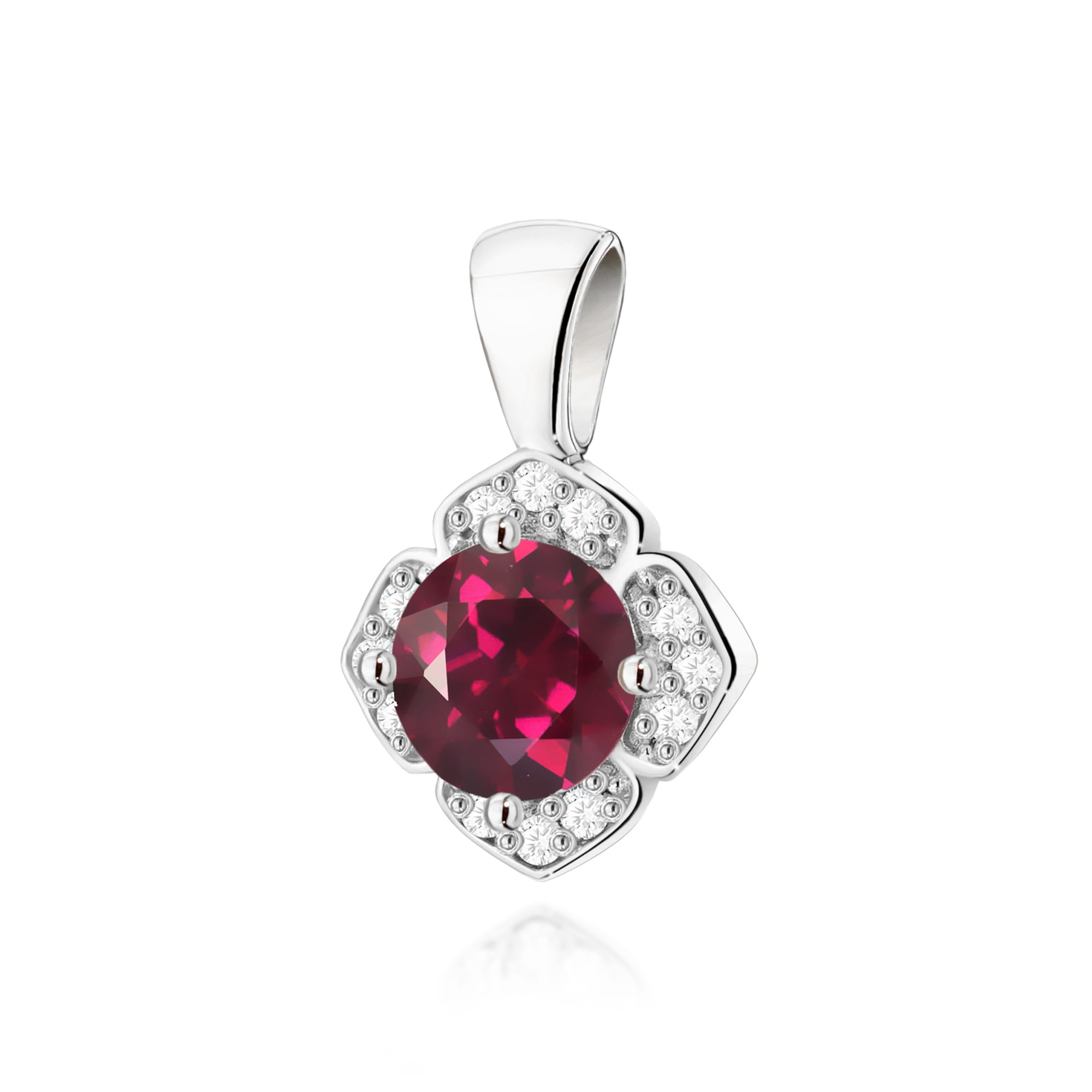 Zawieszka Z0571 Rodolit 0,60ct białe złoto 1 Zawieszka Z0571 Rodolit 0