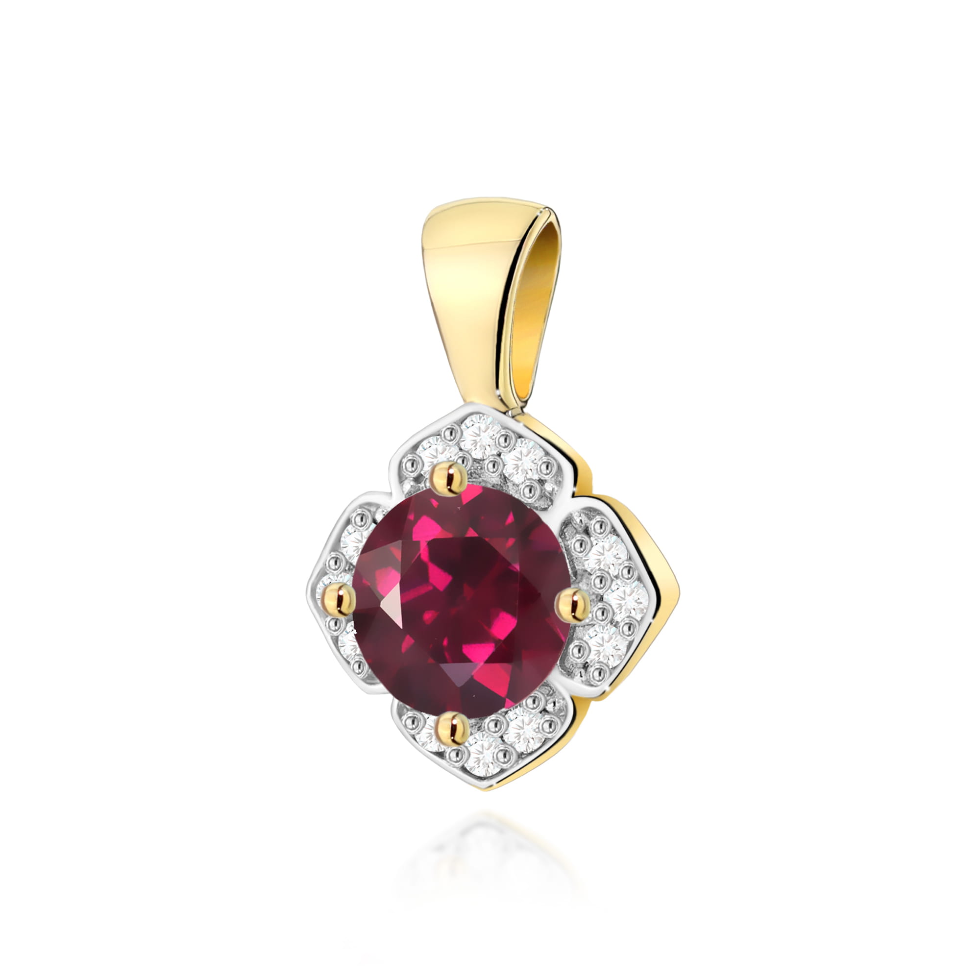 Zawieszka Z0571 Rodolit 0,60ct żółte złoto 1 Zawieszka Z0571 Rodolit 0