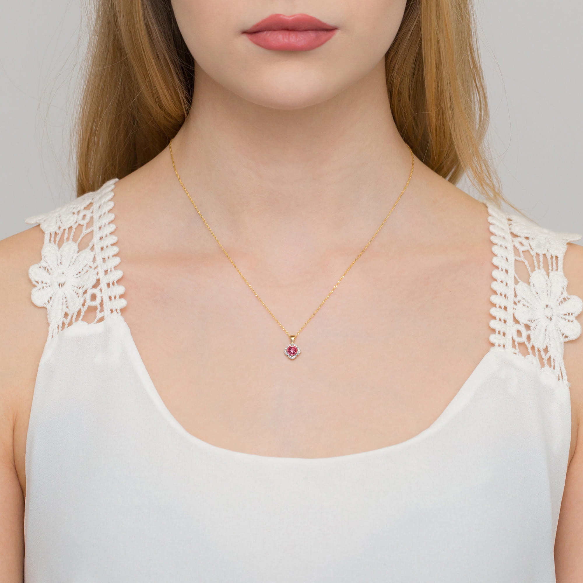 Zawieszka Różowy Topaz 0,60ct żółte złoto 2 60ct żółte złoto Jubiler Kraków BigDIAMOND