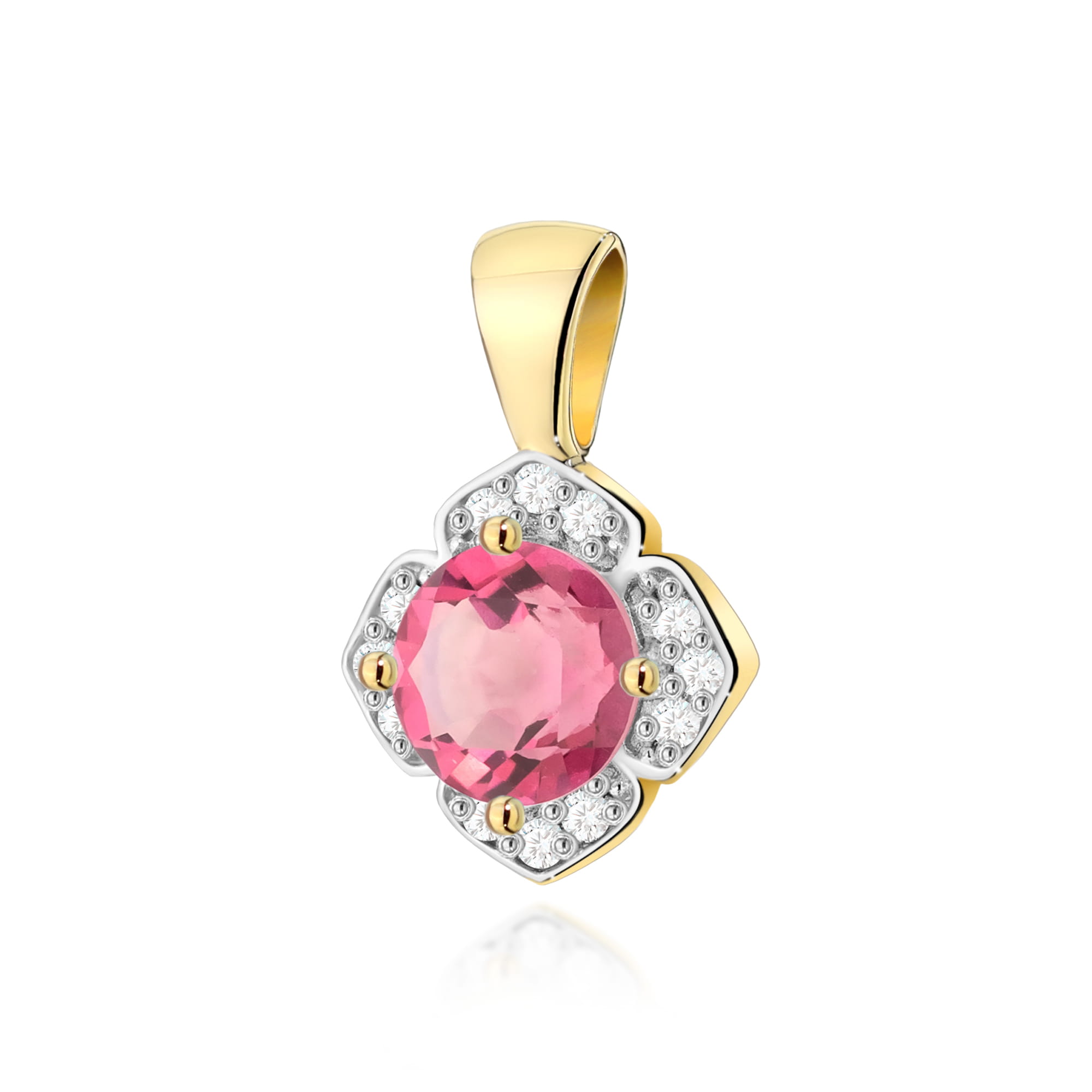 Zawieszka Różowy Topaz 0,60ct żółte złoto 1 Zawieszka Z0571 Różowy Topaz 0
