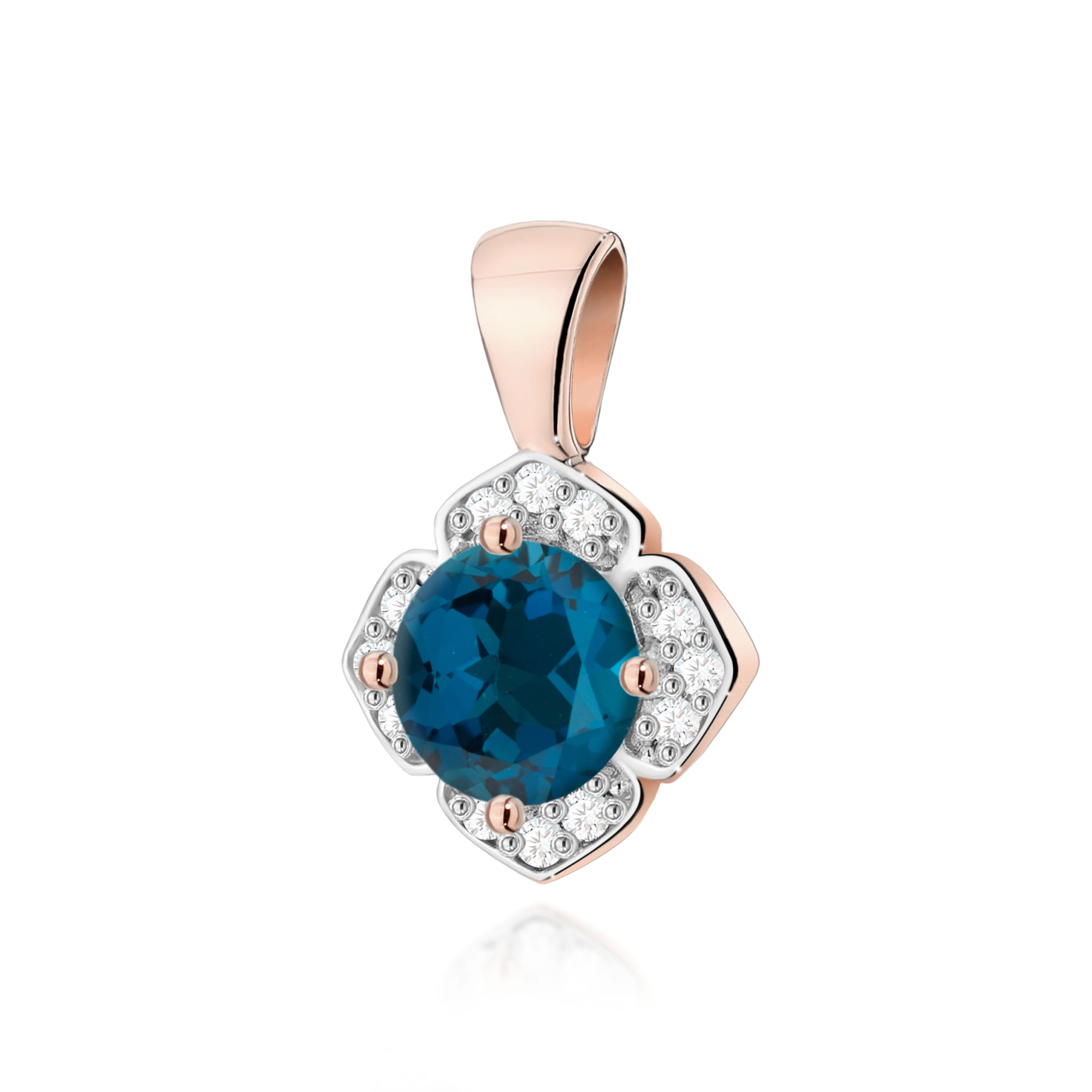 Zawieszka Z0571 Topaz London Blue 0,50ct różowe złoto 1 Zawieszka Z0571 Topaz London Blue 0