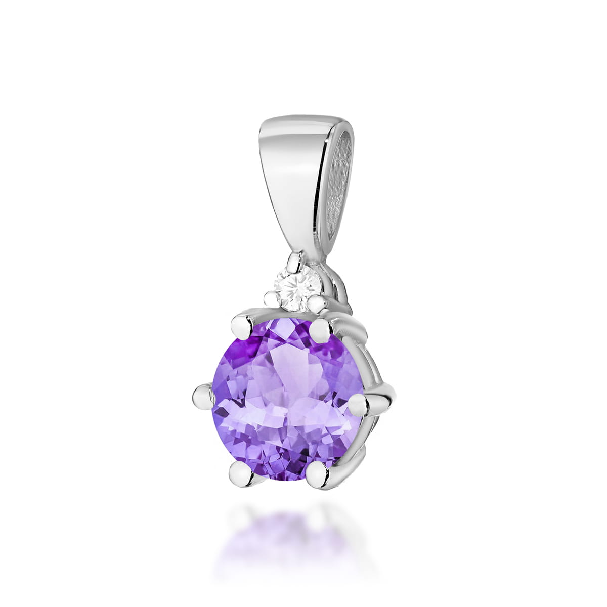 Zawieszka Ametyst 0,50ct białe złoto 1 Zawieszka Z076 Ametyst 0