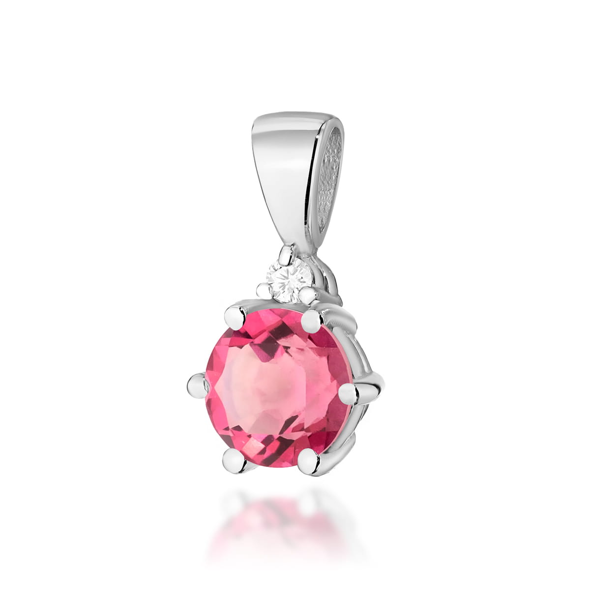 Zawieszka Różowy Topaz 0,60ct białe złoto 1 Zawieszka Z076 Różowy Topaz 0