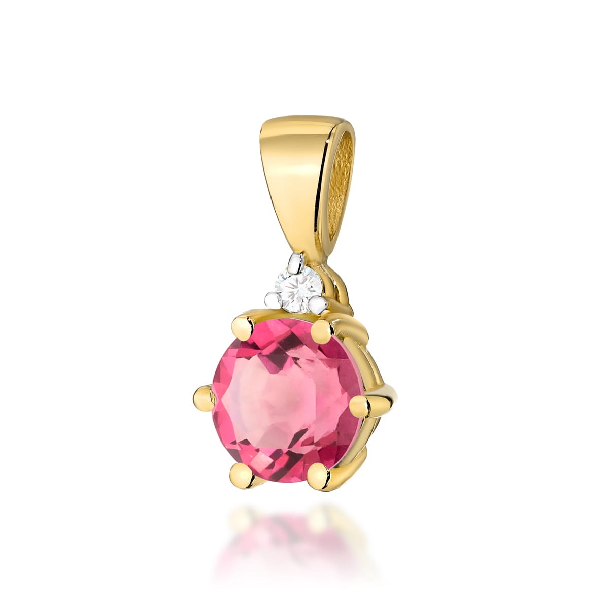 Zawieszka Różowy Topaz 0,60ct żółte złoto 1 Zawieszka Z076 Różowy Topaz 0