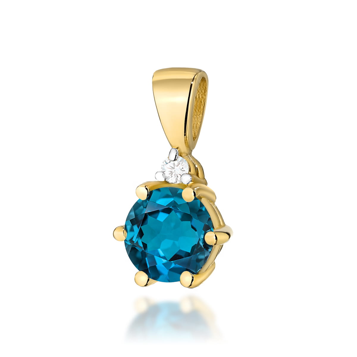Zawieszka Topaz London Blue 0,50ct żółte złoto 1 Zawieszka Z076 Topaz London Blue 0