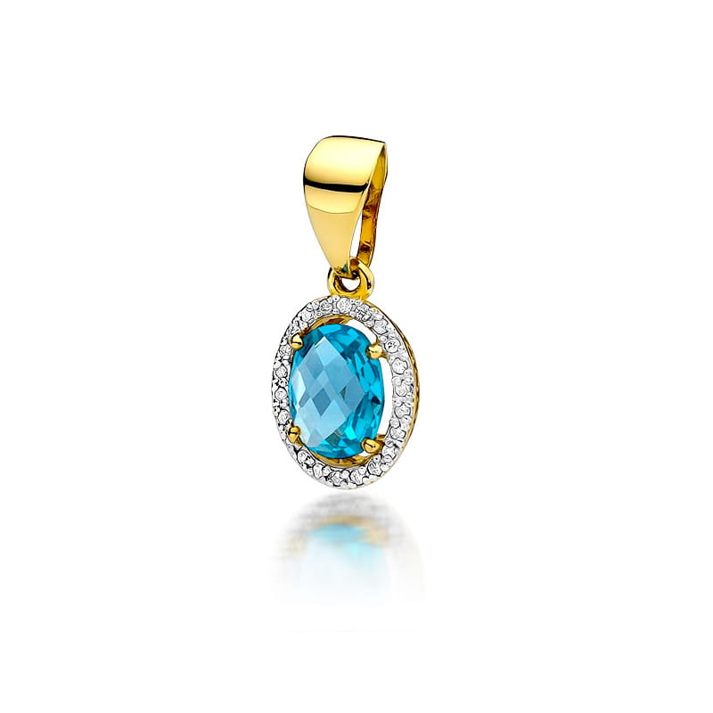 Zawieszka Topaz 1,70ct żółte złoto 1 Zawieszka Z080 Topaz 1