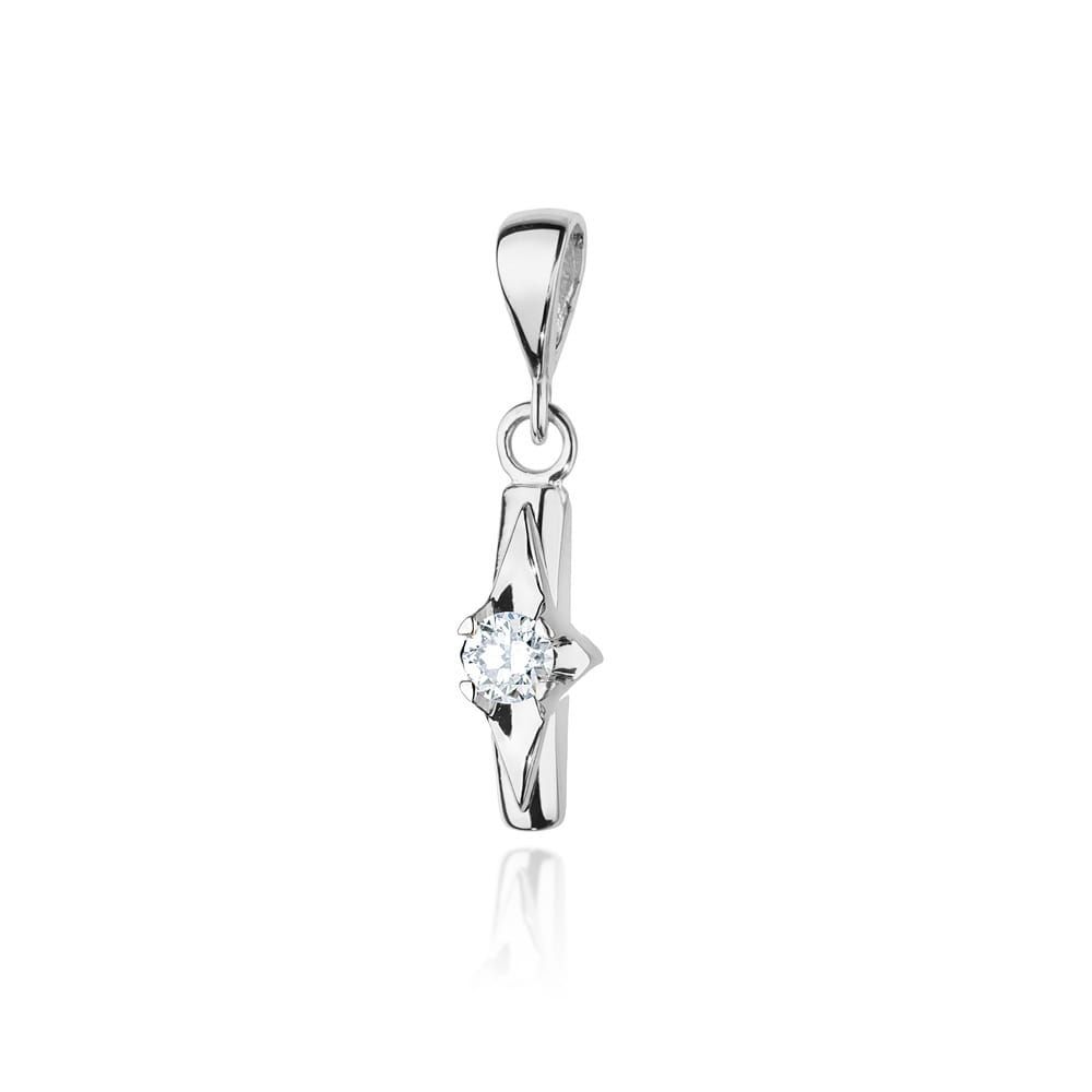 Zawieszka Diament 0,08ct białe złoto 1 Zawieszka Z088 Diament 0