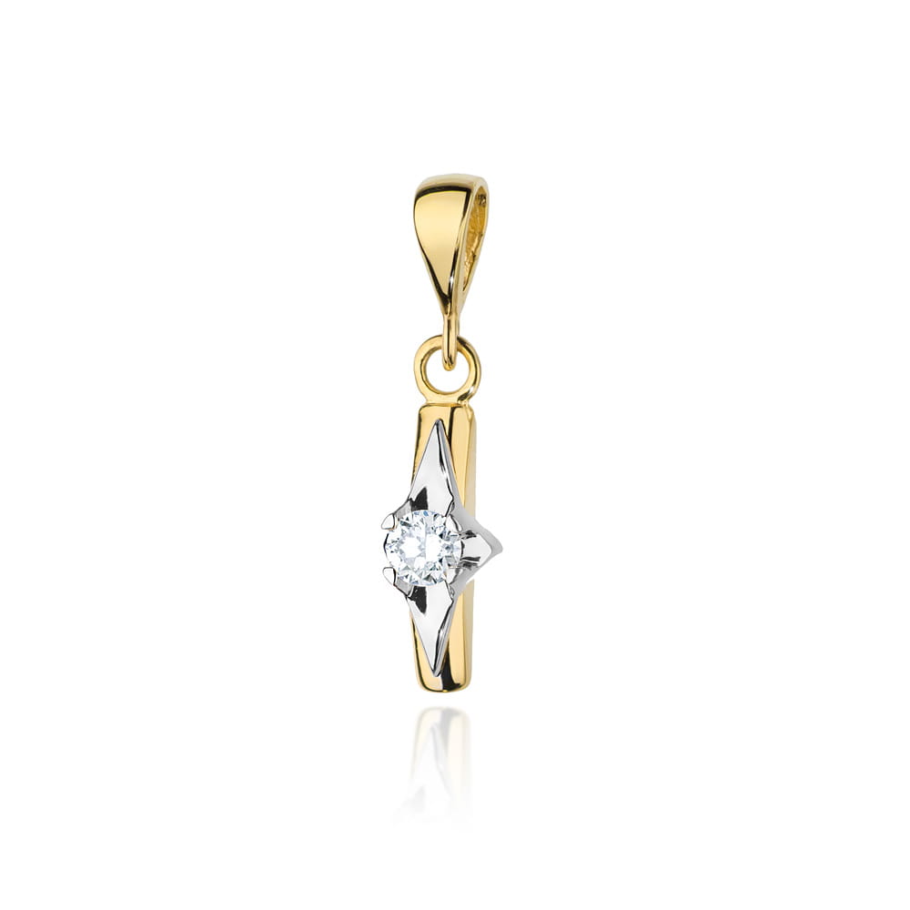 Zawieszka Diament 0,08ct żółte złoto 1 Zawieszka Z088 Diament 0