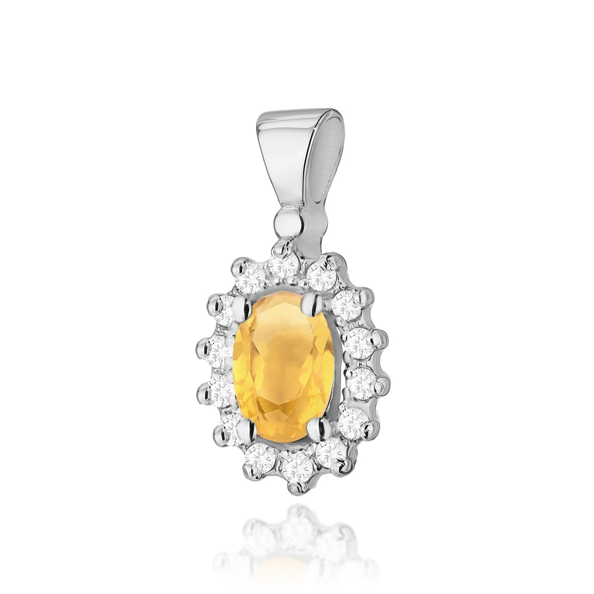 Zawieszka Cytryn 0,60ct białe złoto 1 Zawieszka Z182 Cytryn 0