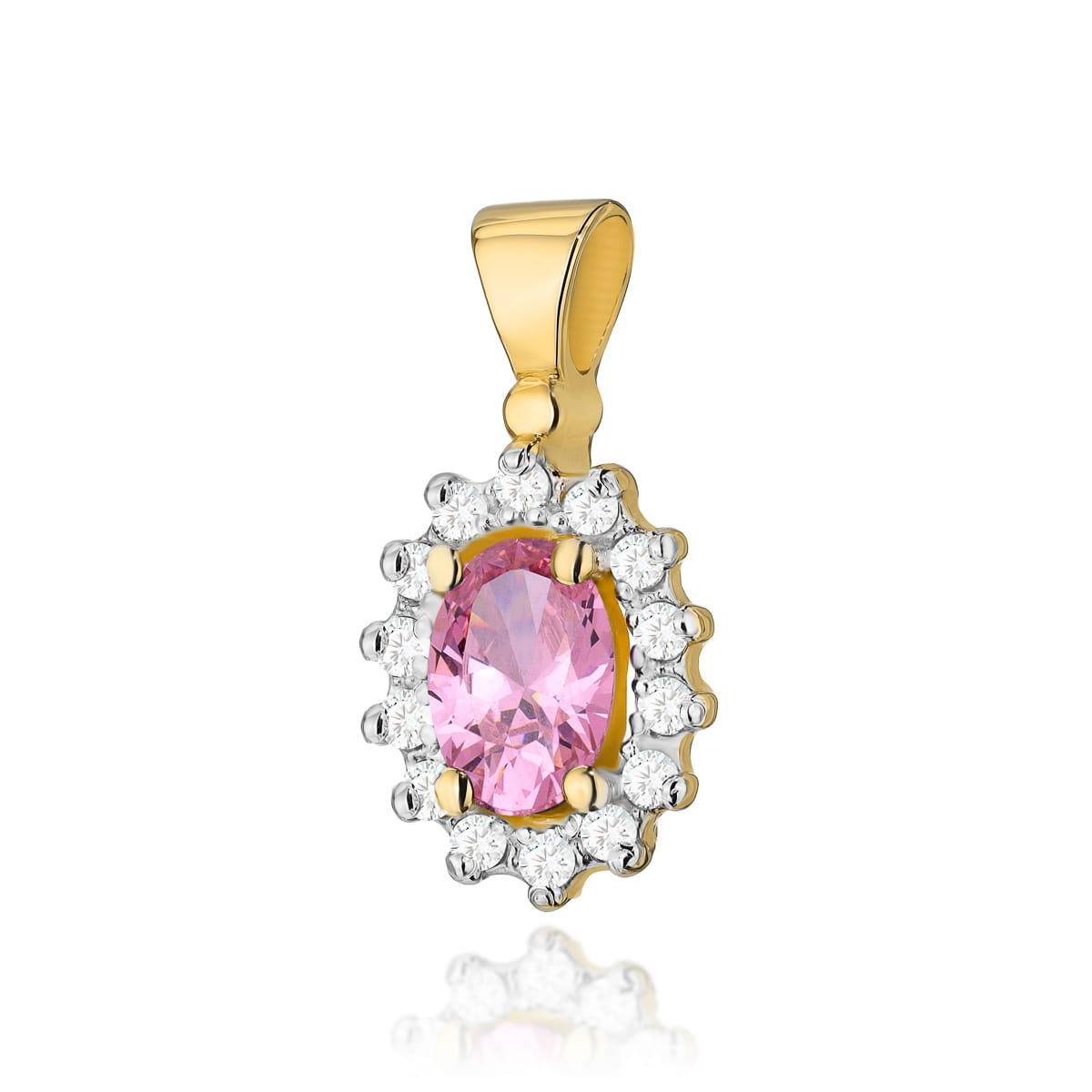 Zawieszka Różowy Topaz 0,50ct żółte złoto 1 Zawieszka Z182 Różowy Topaz 0