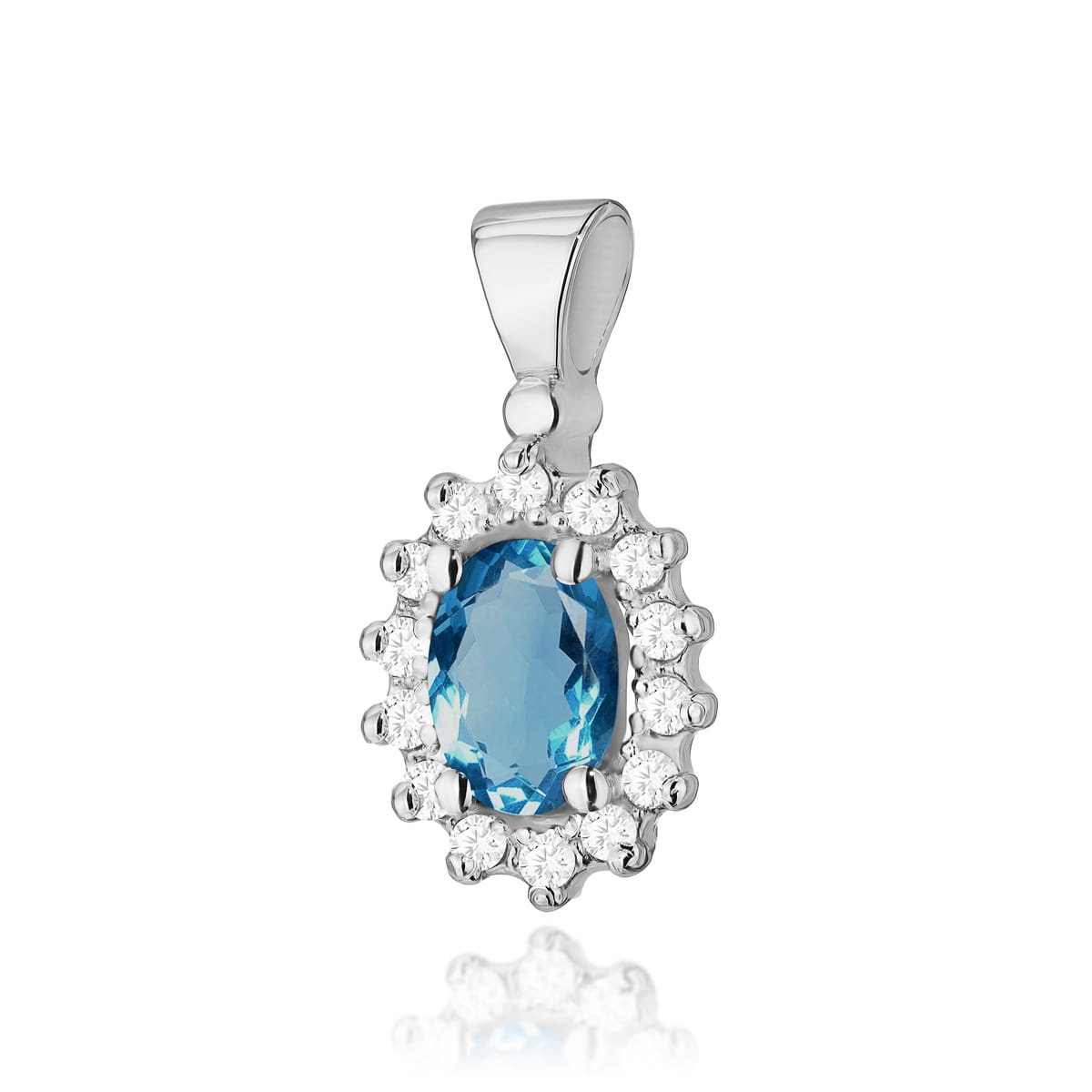 Zawieszka Topaz London Blue 0,50ct białe złoto 1 Zawieszka Z182 Topaz London Blue 0