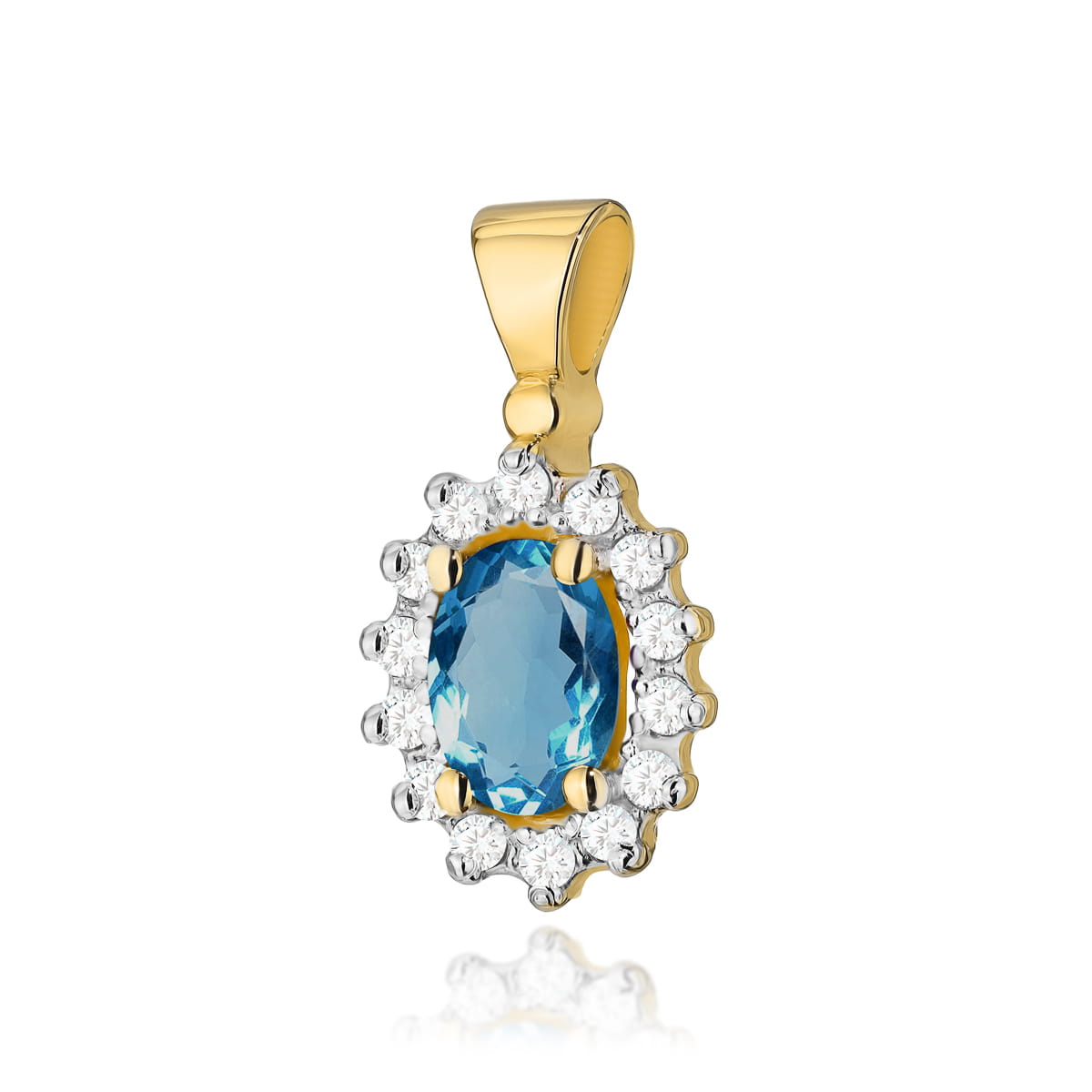 Zawieszka Topaz London Blue 0,50ct żółte złoto 1 Zawieszka Z182 Topaz London Blue 0