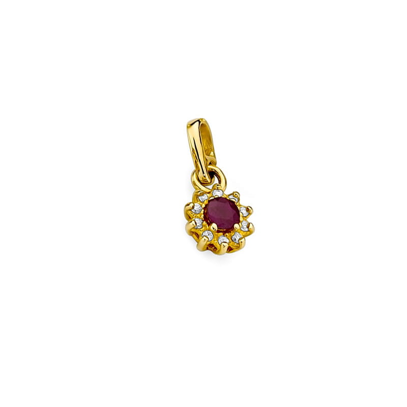 Zawieszka Rubin 0,15ct żółte złoto 2 15ct żółte złoto Jubiler Kraków BigDIAMOND