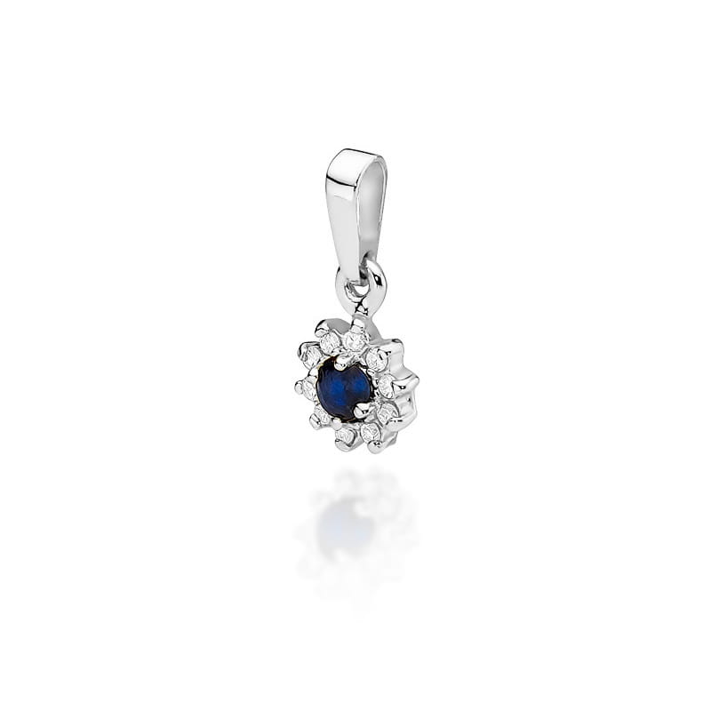 Zawieszka Szafir 0,15ct białe złoto 1 Zawieszka Z185 Szafir 0