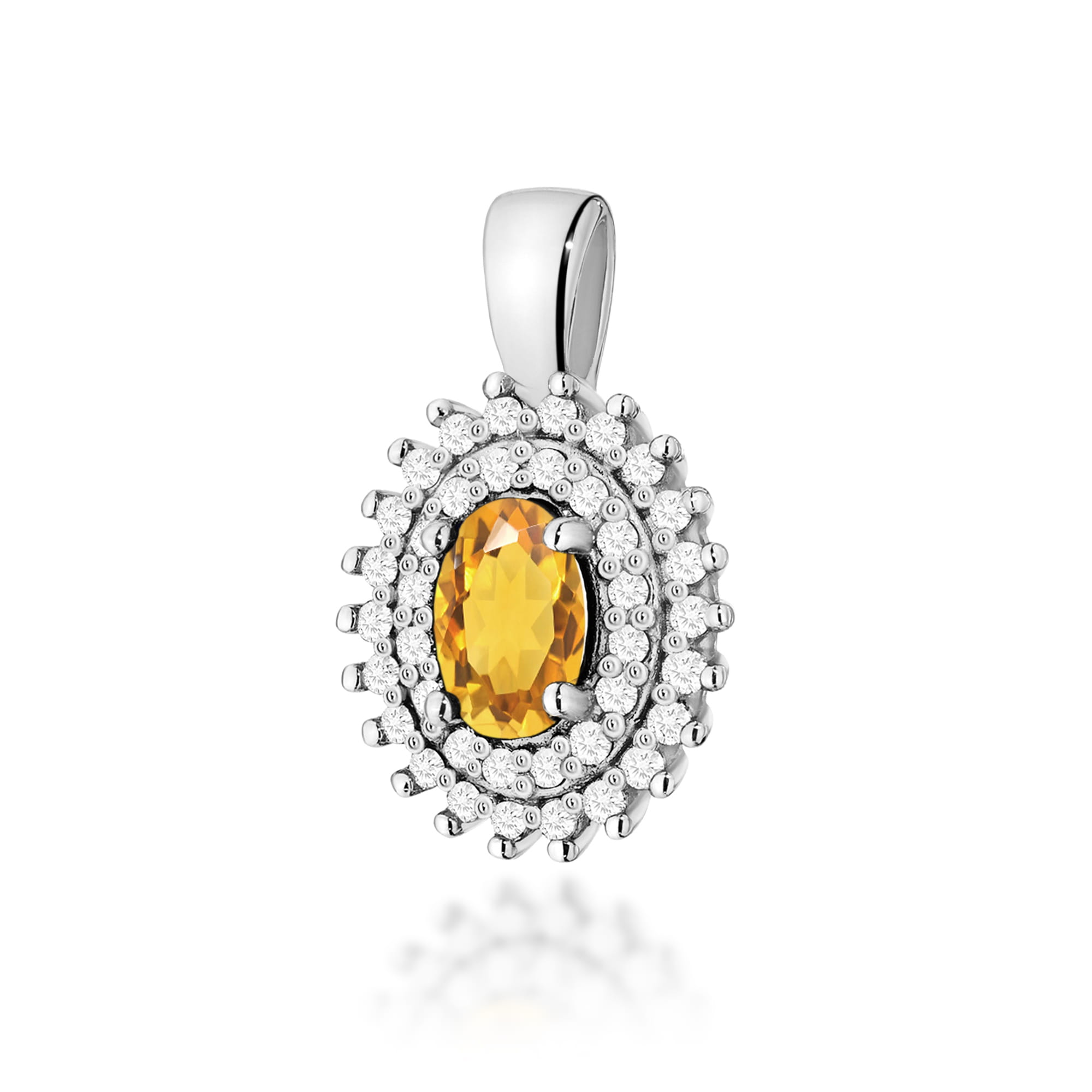 Zawieszka Cytryn 0,60ct białe złoto 1 Zawieszka Z303 Cytryn 0