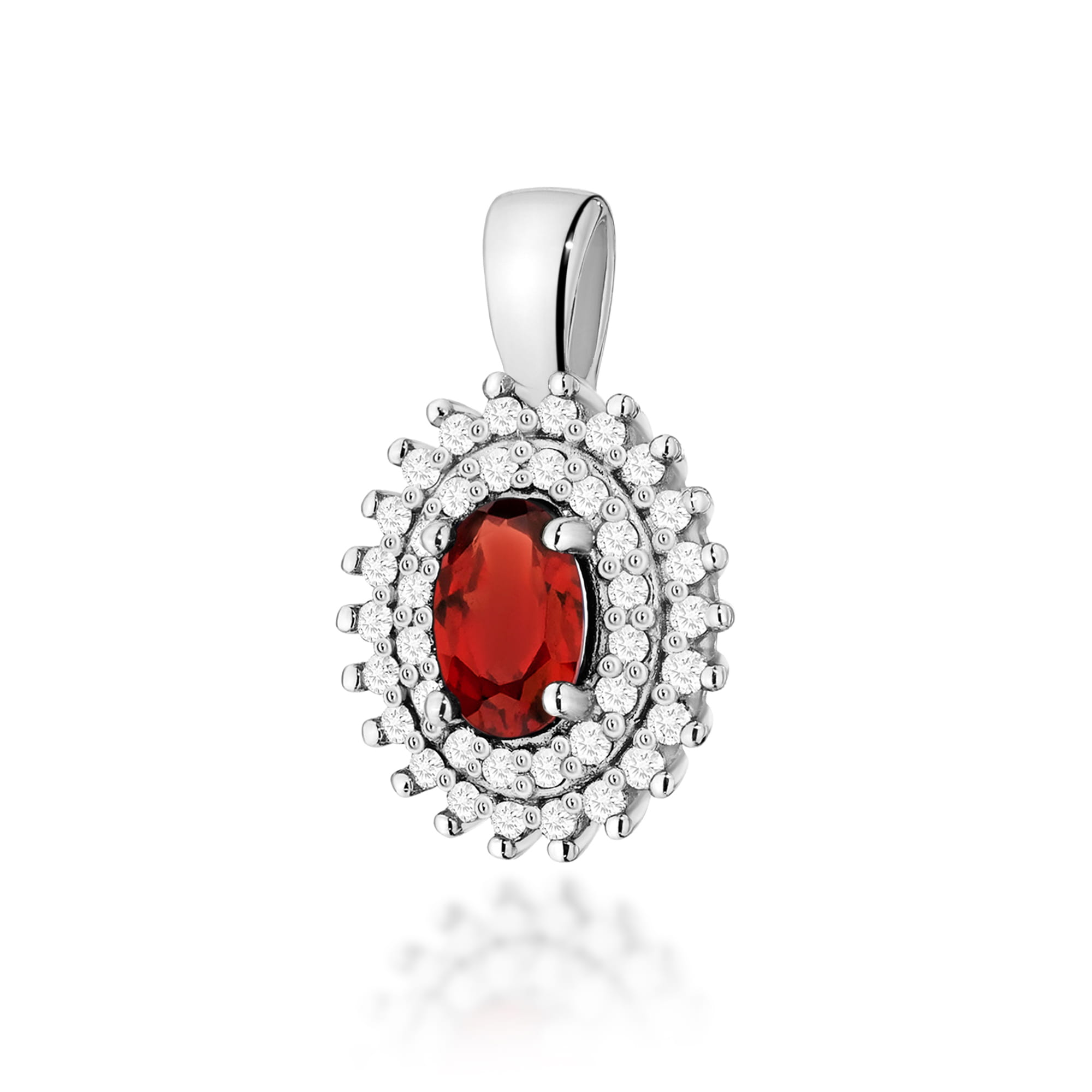 Zawieszka Granat 0,50ct białe złoto 1 Zawieszka Z303 Granat 0
