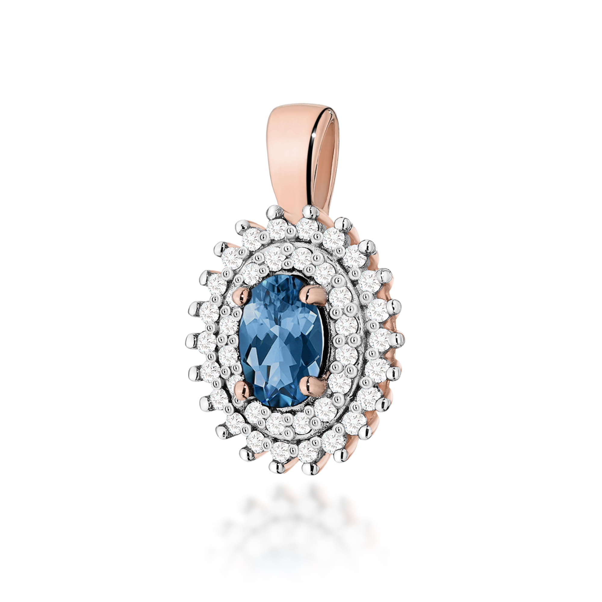 Zawieszka Topaz London Blue 0,50ct różowe złoto 1 Zawieszka Z303 Topaz London Blue 0