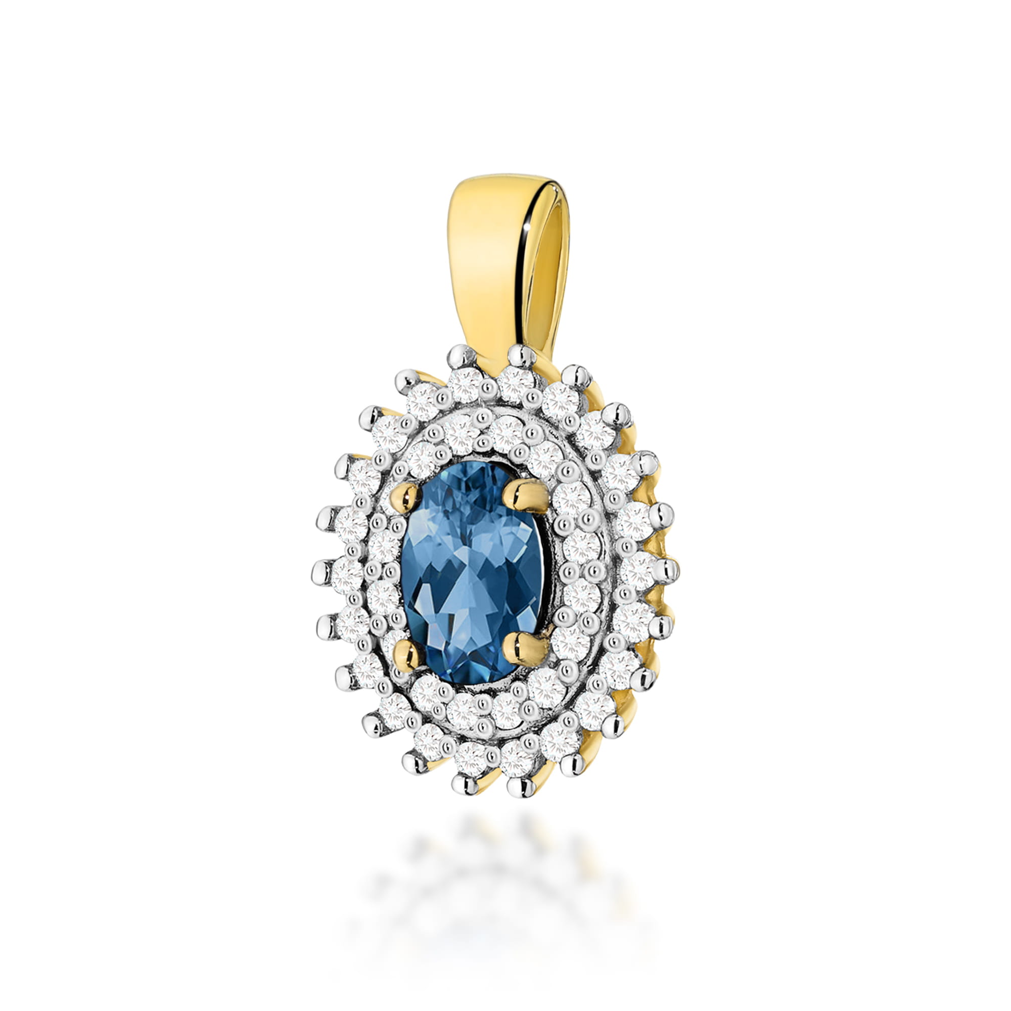 Zawieszka Topaz London Blue 0,50ct żółte złoto 1 Zawieszka Z303 Topaz London Blue 0
