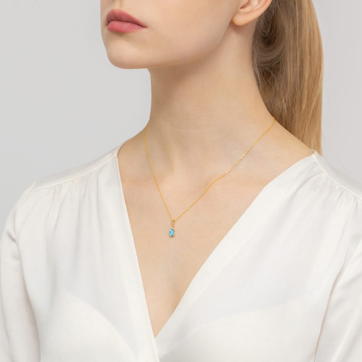 Zawieszka Topaz 0,90ct żółte złoto 2 90ct żółte złoto Jubiler Kraków BigDIAMOND