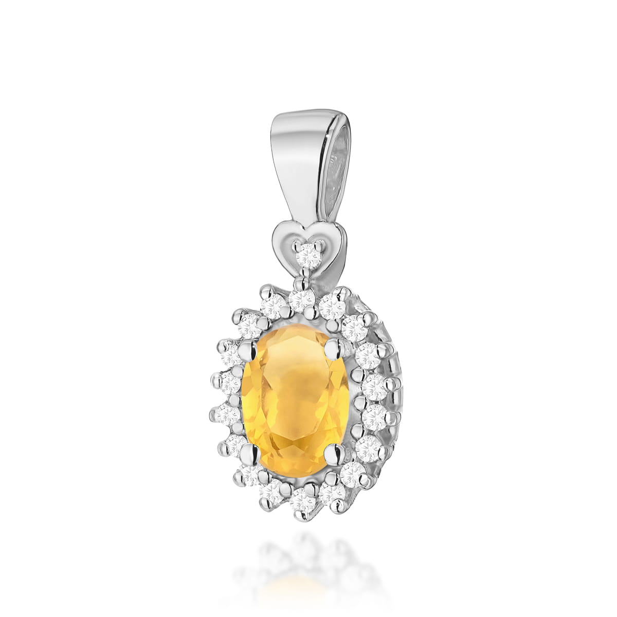Zawieszka Cytryn 0,60ct białe złoto 1 Zawieszka Z312 Cytryn 0