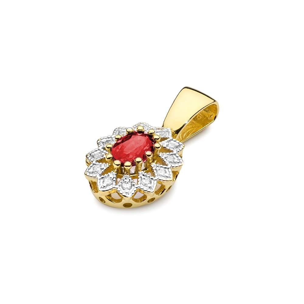 Zawieszka Rubin 0,60ct żółte złoto 2 60ct żółte złoto Jubiler Kraków BigDIAMOND