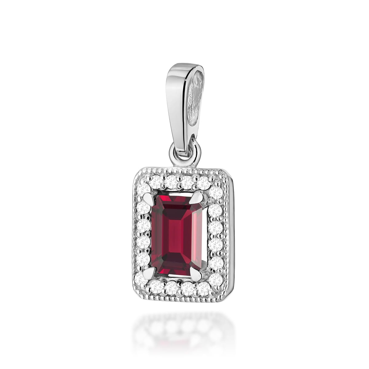 Zawieszka Granat 0,70ct białe złoto 1 Zawieszka Z422 Granat 0
