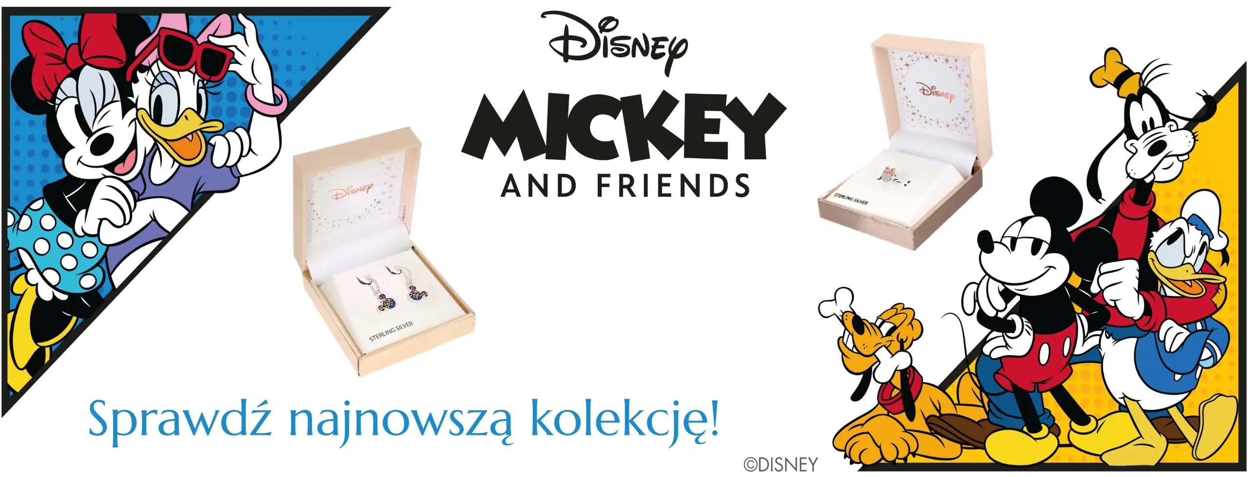Biżuteria Disney – Kolekcja BigDIAMOND 2025 | Srebro 925 8 Mickey, Daisy, Donald, Minnie i Pluto - bohaterowie kolekcji biżuterii Disney