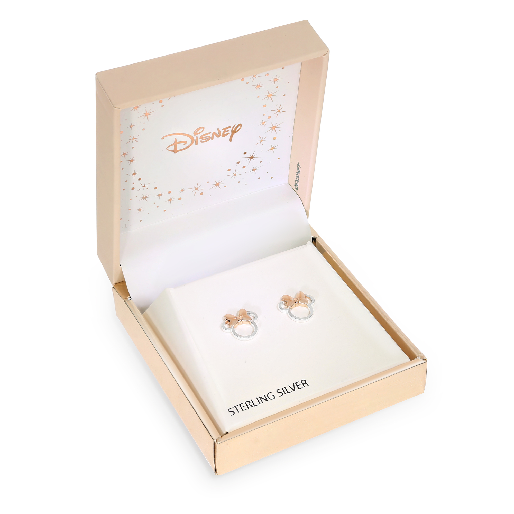 Kolczyki Disney Minnie – srebro 925 z różowym złotem – BigDIAMOND Kraków 4 Kolczyki Disney Minnie w oryginalnym pudełku prezentowym