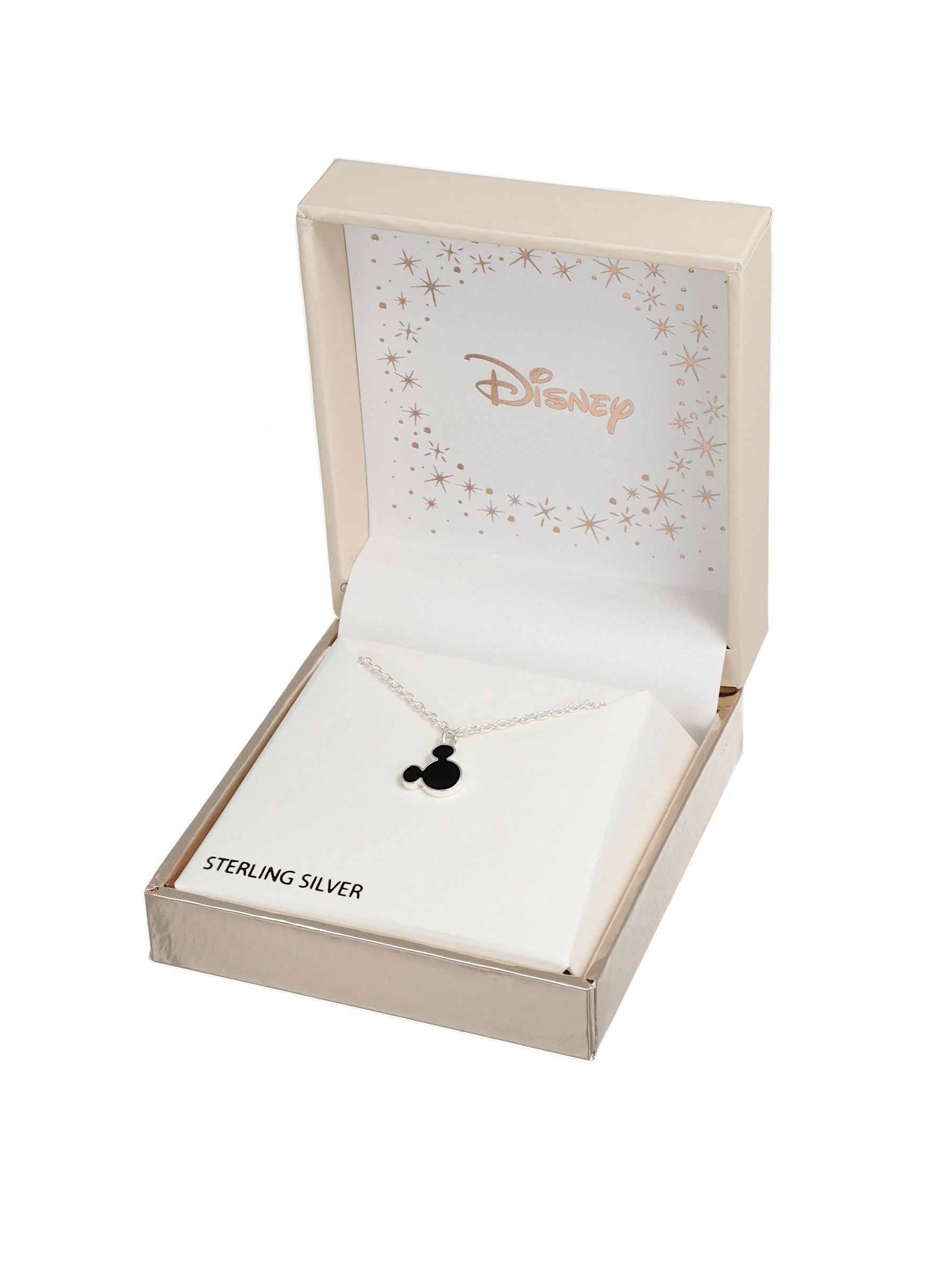 Srebrny naszyjnik Disney z czarną Myszka Miki – BigDIAMOND Kraków 2 Naszyjnik Disney z czarnym wisiorkiem Myszka Miki w eleganckim pudełku prezentowym – srebrna biżuteria dla dziecka – BigDIAMOND Kraków