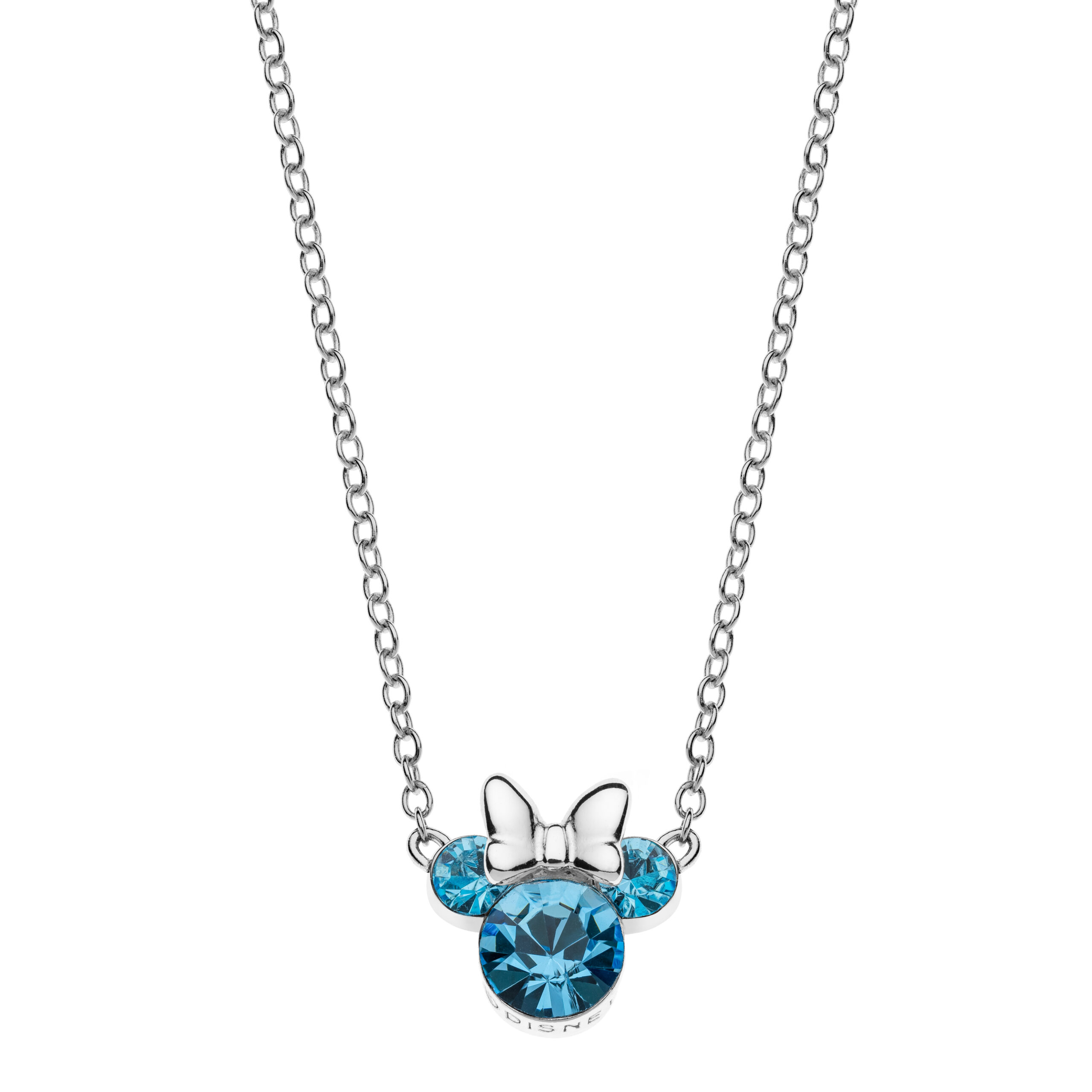 Naszyjnik Minnie Mouse – srebro 925 – Disney | BigDIAMOND Kraków 1 Naszyjnik Minnie Mouse Disney z niebieskimi kryształami Swarovski, wykonany ze srebra 925 – BigDIAMOND Kraków Starowiślna