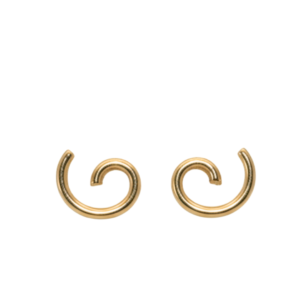 Spiral gold earrings from a Krakow jeweler