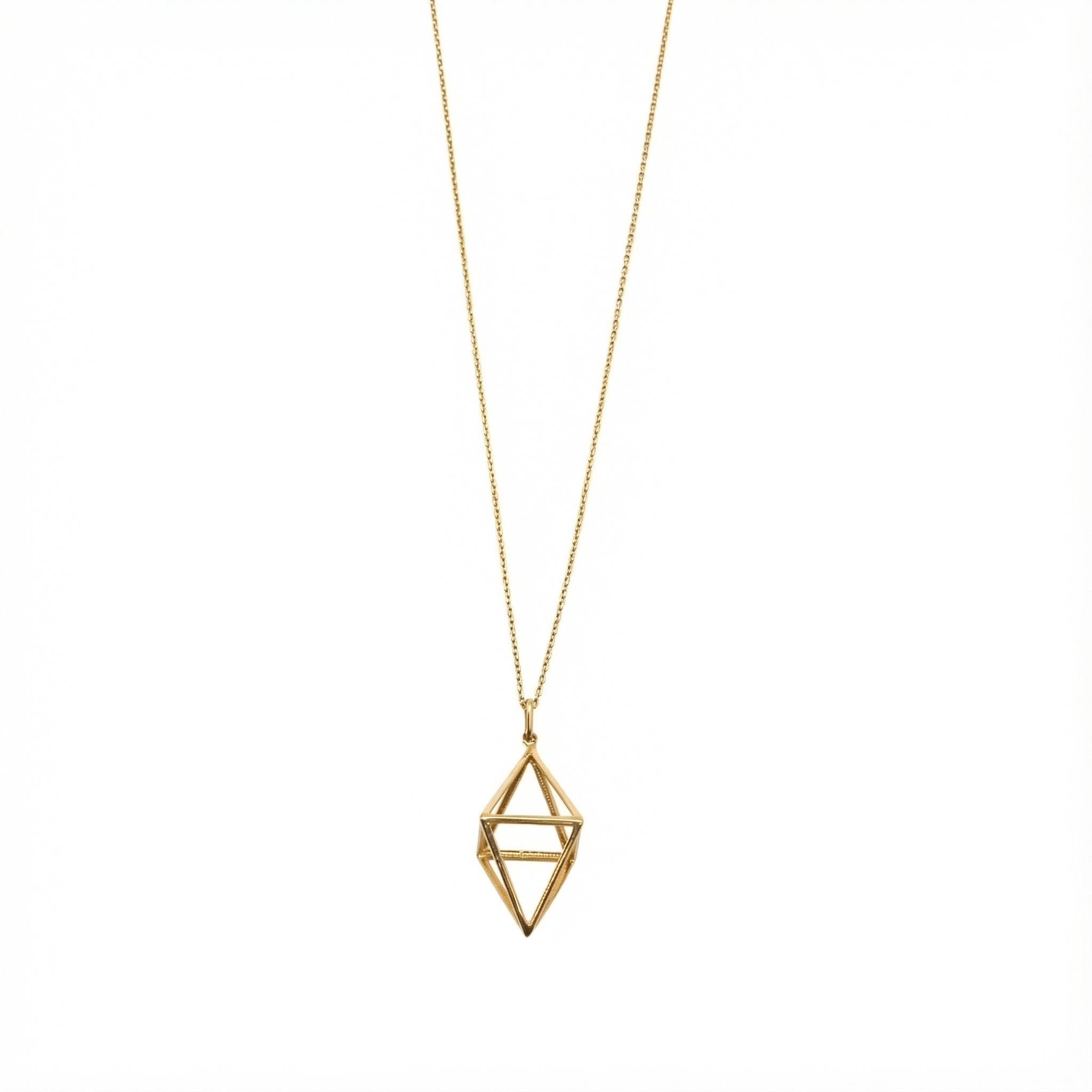 Naszyjnik – złota geometryczna zawieszka (3,65g) | BigDIAMOND Kraków 3 Geometryczne złote naszyjnik z dużym diamentem.