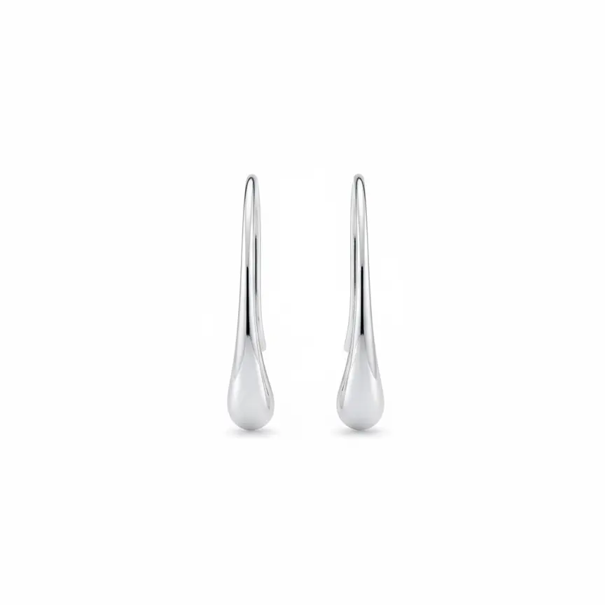 Srebrne kolczyki wiszące krople minimalistyczne srebro 925 | BigDIAMOND Jubiler Krakow 3 Srebrne kolczyki w kształcie kropel